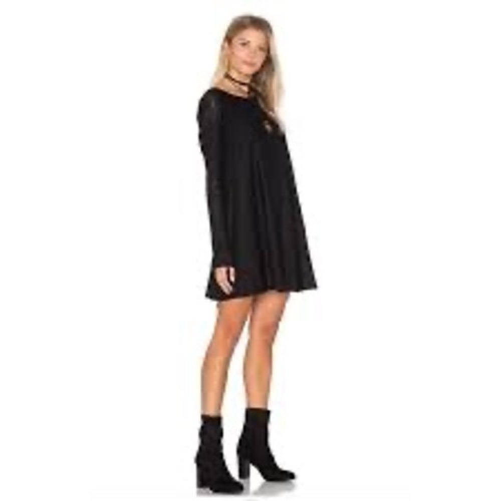 Show Me Your Mumu Tyler Tunic Dress in Leaf Lace Black, Size Medium